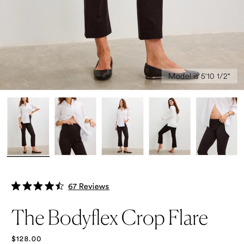 Hatch Black Crop Flare Pants